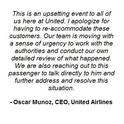 图：美联航CEO做出的回应。